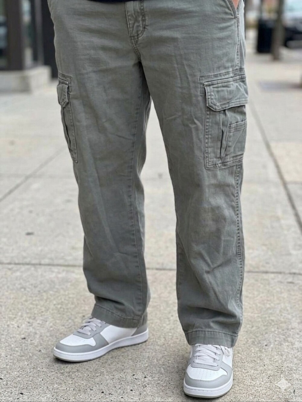 RedHead Men's Flannel Lined Cargo Pants Gray Green Size 36x34 Canvas Workwear